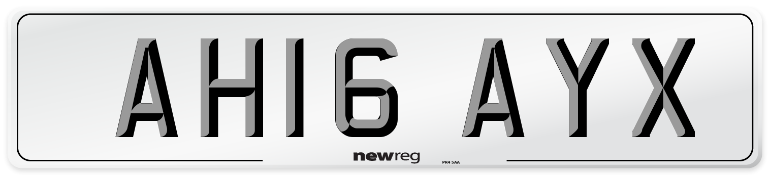 AH16 AYX Number Plate from New Reg